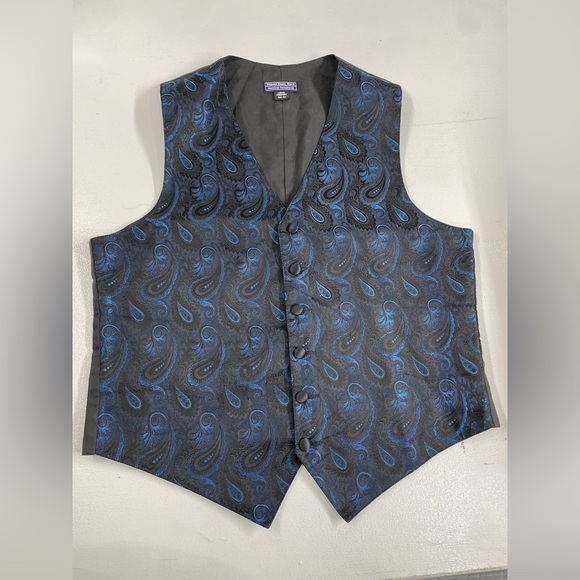 Other - Paisley Patterned Vest in Black and Blue
